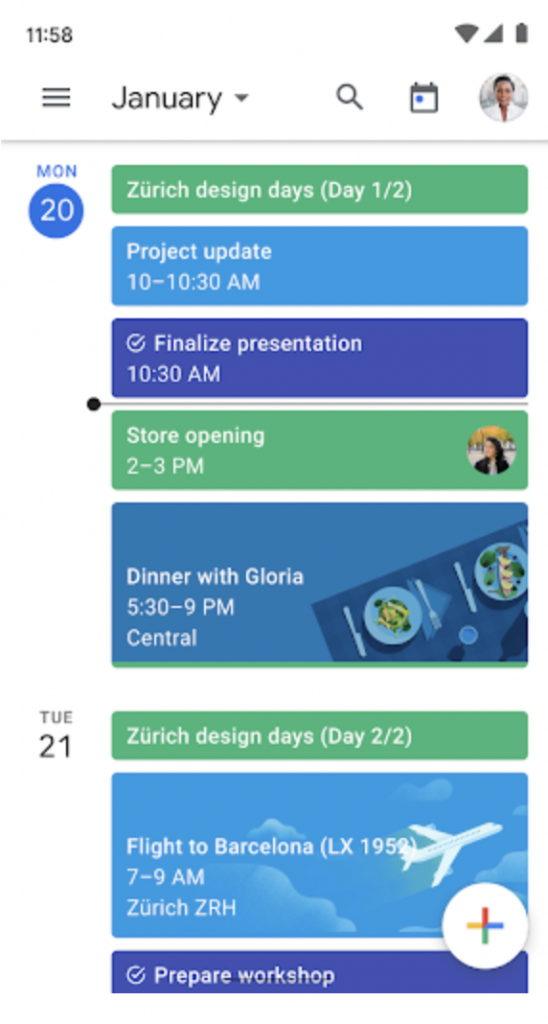 What's new in Google Workspace 之 Google 日曆的手機頁面設計更新