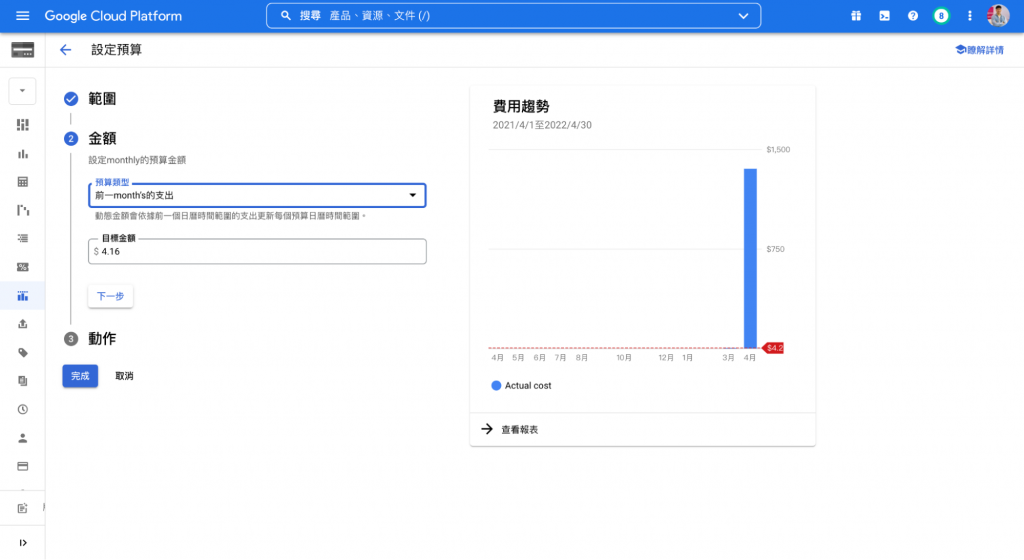 預算和快訊 使用範例六