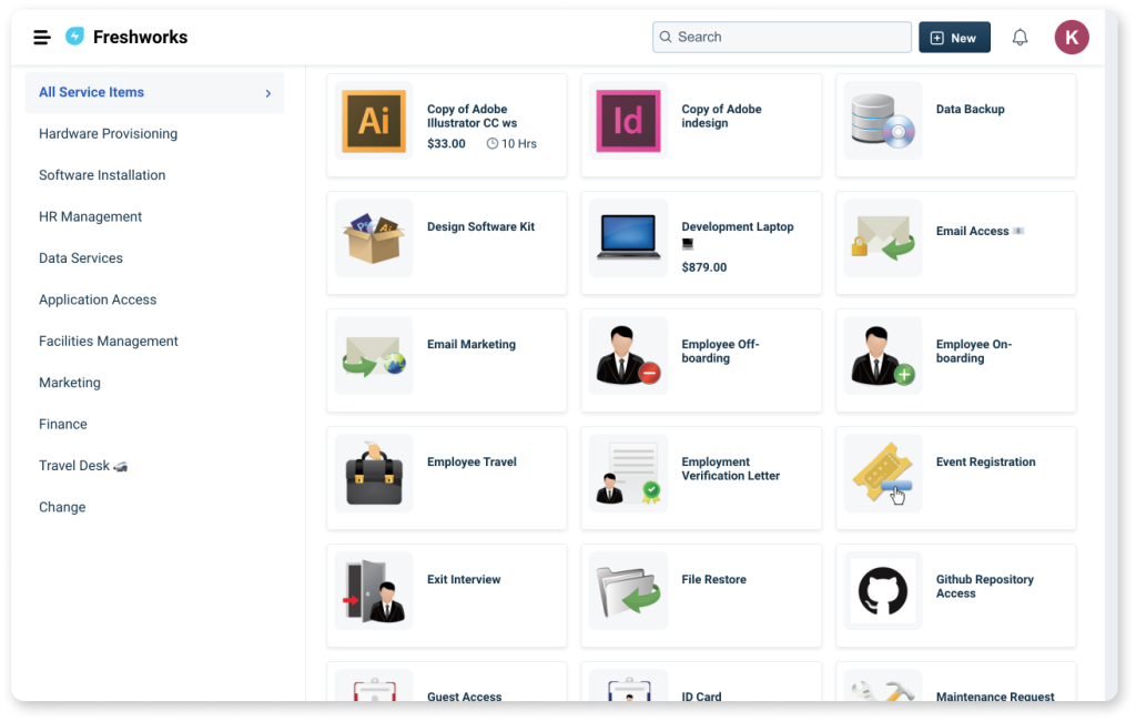 Freshservice ITSM self-service portal