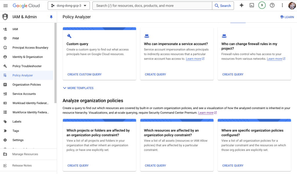 Google Cloud Security Command Center- Policy Intelligence 的 Policy Analyzer