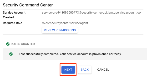Google Cloud Security Command Center - Security Command Center 授權確認