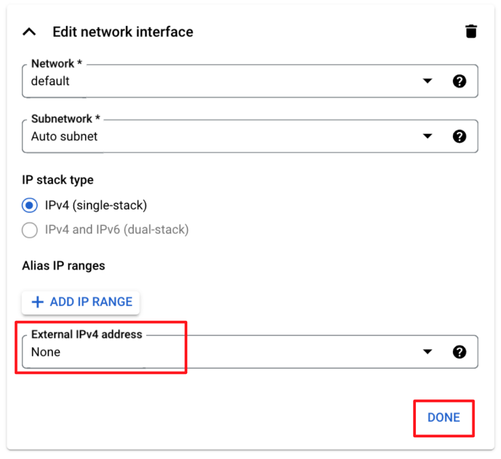Google Cloud - 設定 Instance Template 不要外部 IP