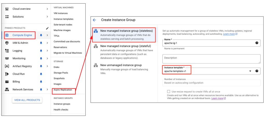Google Cloud - 建立 Instance Group，命名並指定範本