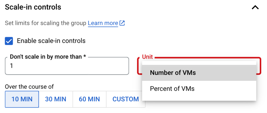 Google Cloud - Instance Group 的 Scale-in controls