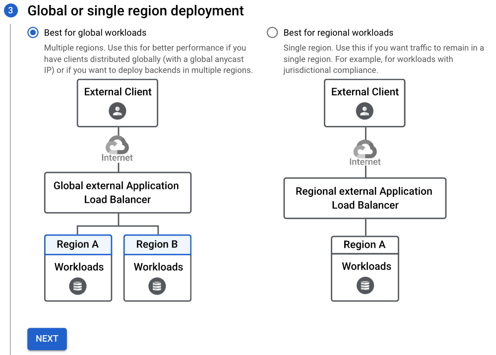 Google Cloud - 為 Load Balancer 選擇Global