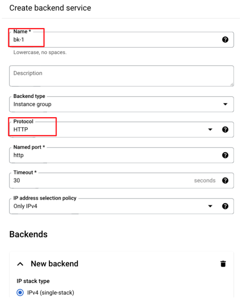 Google Cloud - 後端服務命名並選擇 HTTP