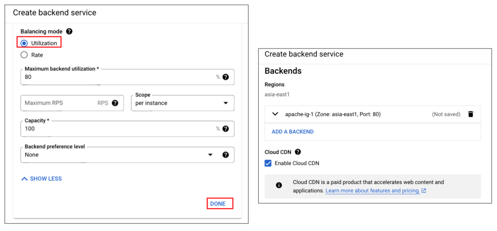Google Cloud - 後端的平衡模式