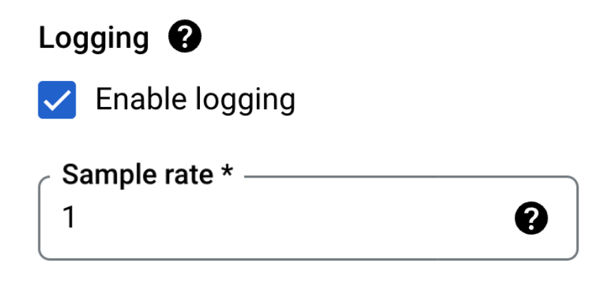 Google Cloud -後端設定 Logging 取樣率為 1