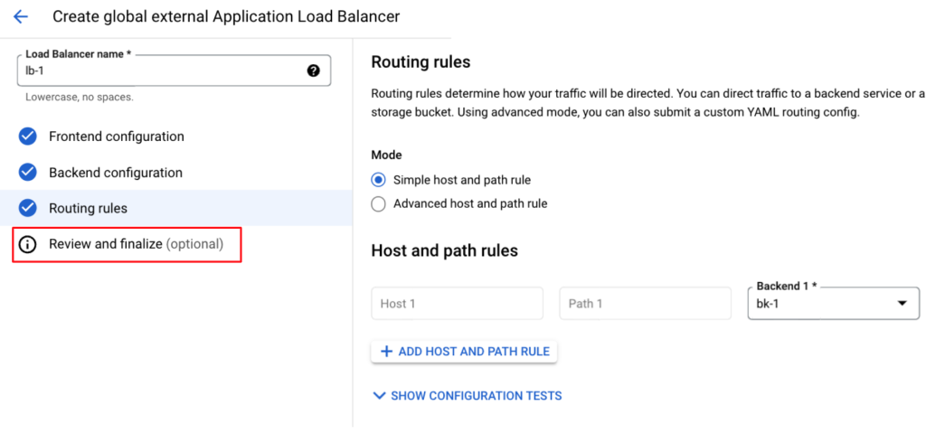 Google Cloud - 確認 Routing Rules，進入最終檢查
