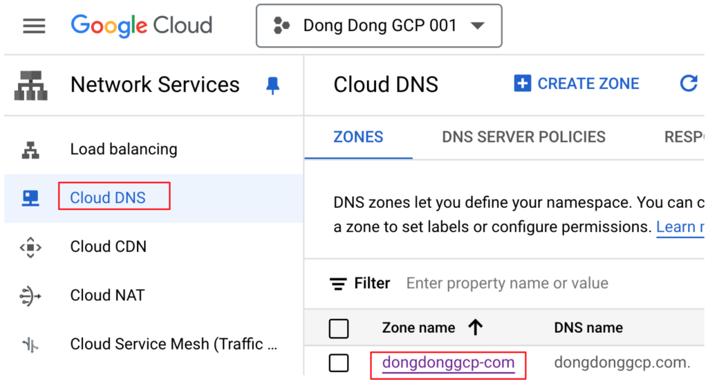 Google Cloud - 進入 Cloud DNS 設定