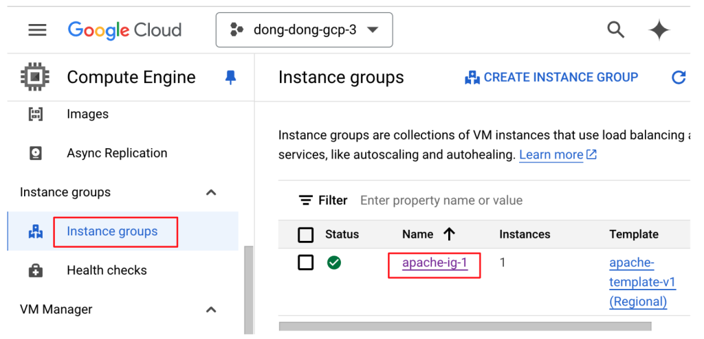 Google Cloud - 進入 Instance Group
