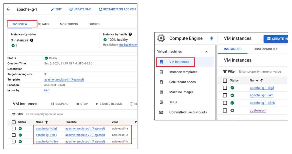 Google Cloud - 看到 Instance Group 機器長到3台

