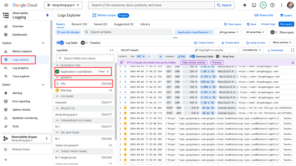 Google Cloud - 從 Cloud Logging 確認收到的 Request
