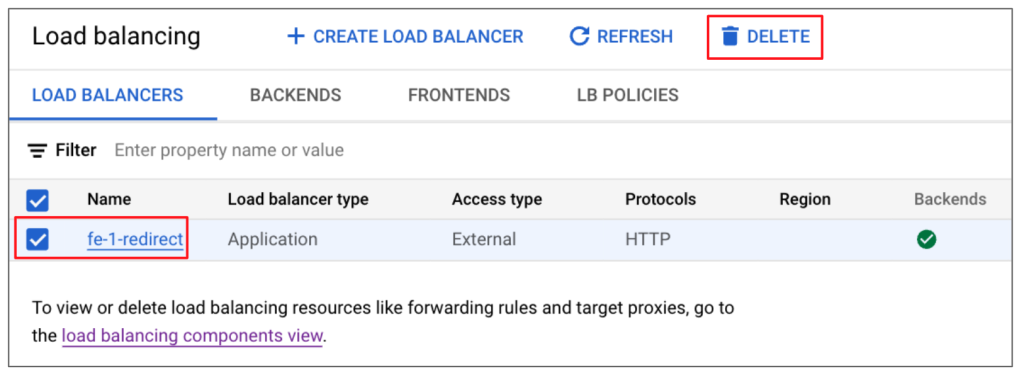 Google Cloud - 刪除 Load Balancer 的 Redirect 功能