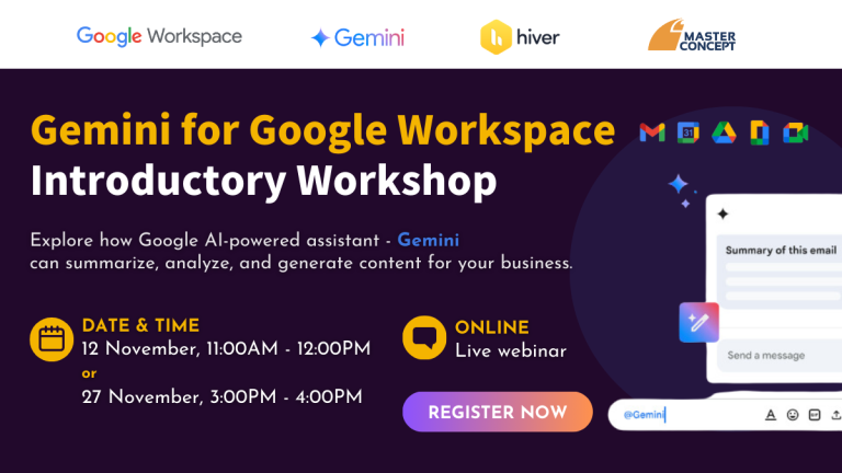 Gemini for Google Workspace Introductory Workshop - Webinar Nov 2024