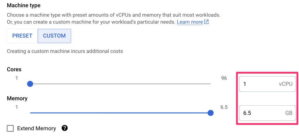 GCP VM 基本計費方式-N1 1 vCPU 配 6.5 GiB 的主機