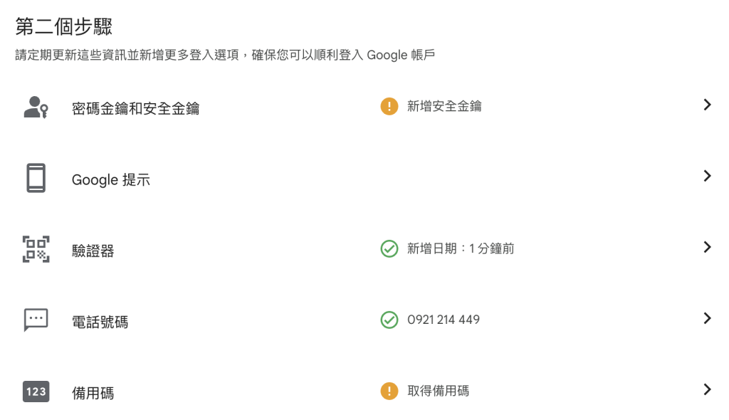 Google Cloud IAM - Google 帳號的 2 步驟驗證