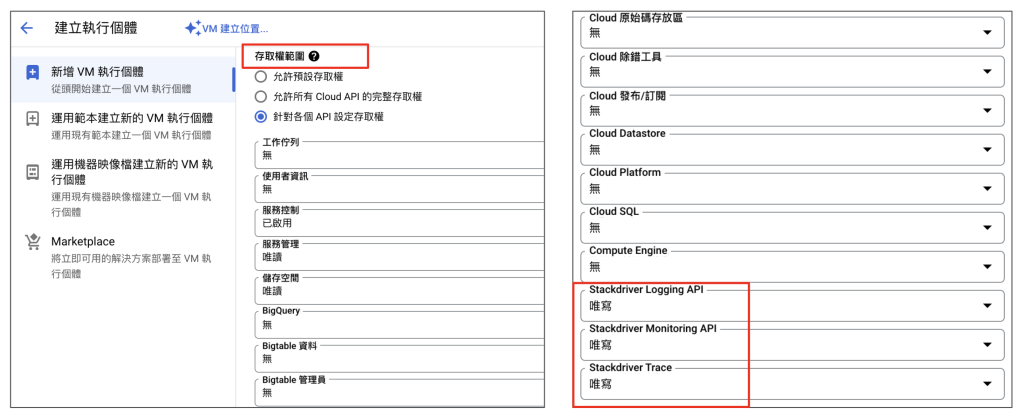 Google Cloud IAM Service Account 建立虛擬機器的存取權範圍