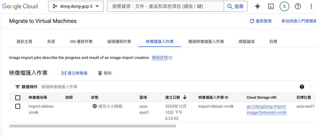GCP 確認映像檔匯入成功