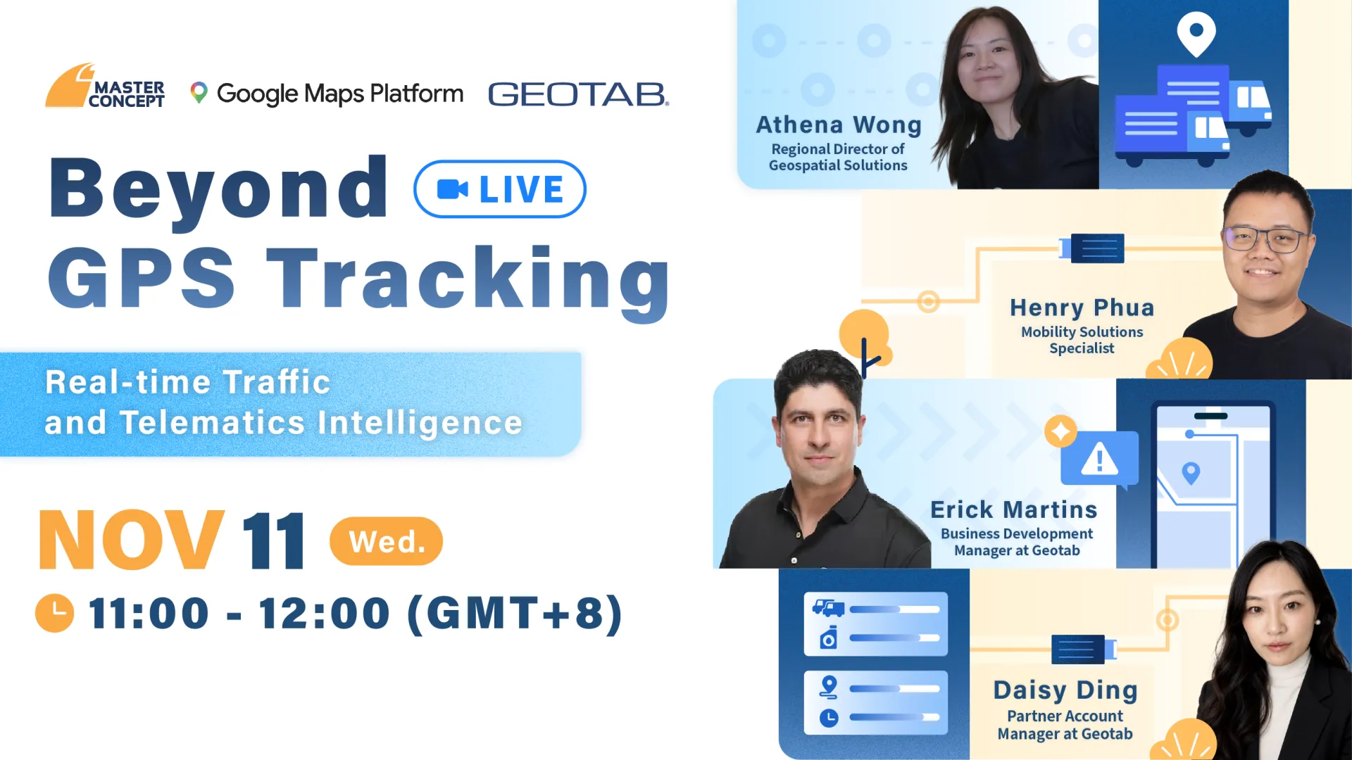 [Master Concept x Geotab webinar] Beyond GPS Tracking: Real-time Traffic and Telematics Intelligence